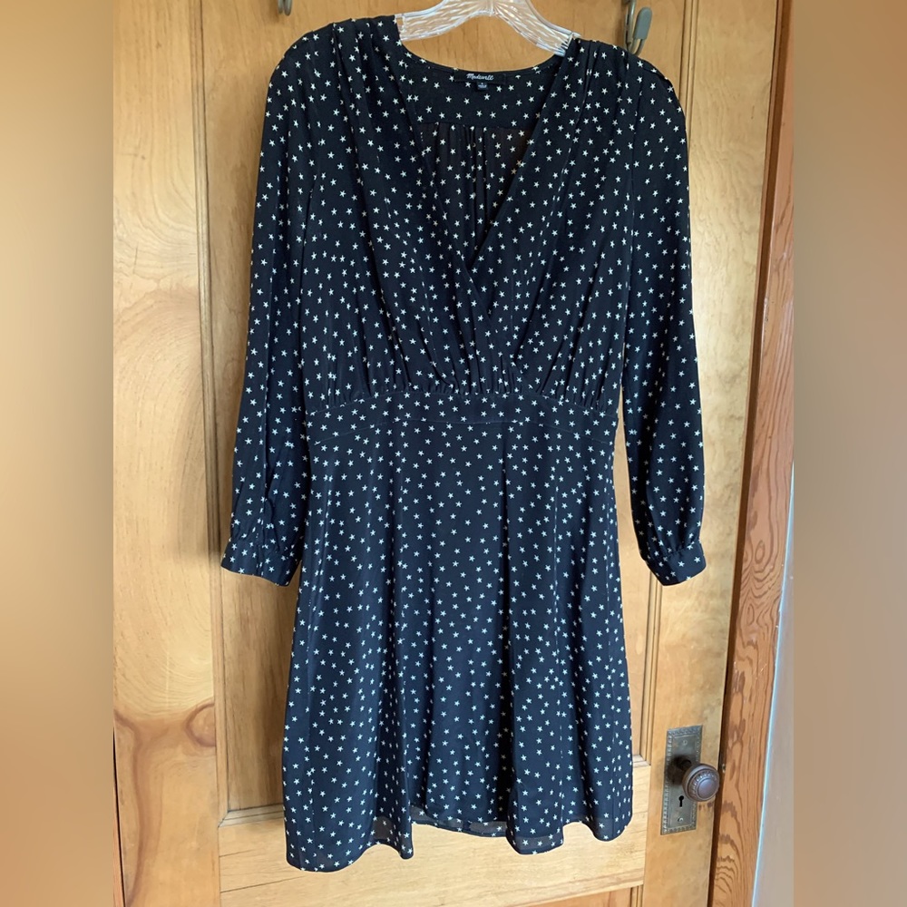 Madewell Wrap Dress, Black, size 4